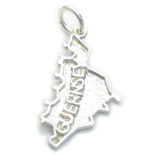 Guernsey Map sterling silver charm .925 x 1 Maps Gurnsey Guernsy
