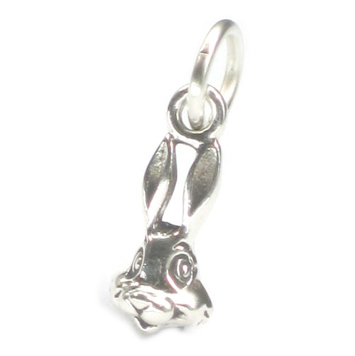 Rabbit head TINY sterling silver charm .925 Rabbits charms