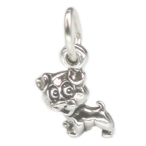 Puppy Dog Tiny sterling silver charm .925 Puppies dogs charms