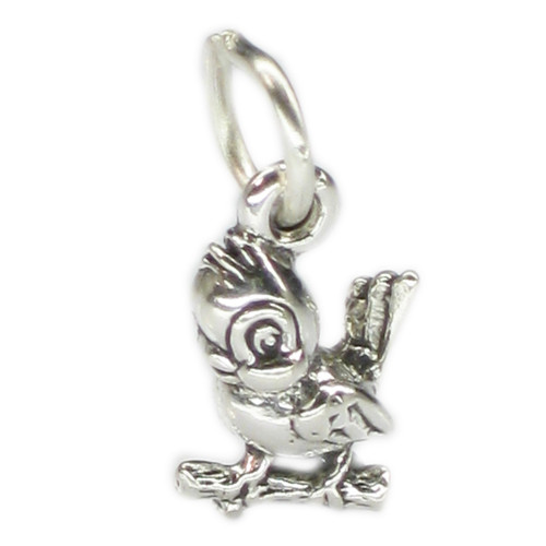 Bird on Branch Tiny sterling silver charm .925 x 1 Birds on Branches