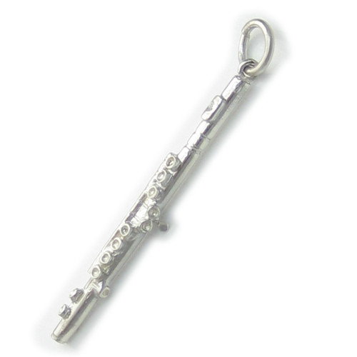 Flute sterling silver charm .925 x 1 Flutes Music charms