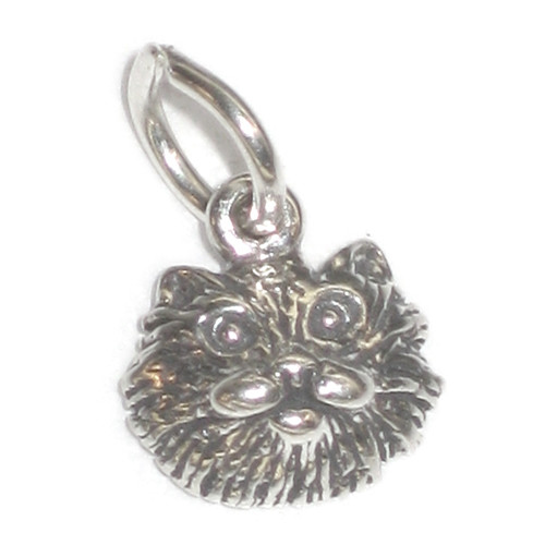 Cat Face Tiny sterling silver charm Tiny .925 x 1 Pussy cats charms