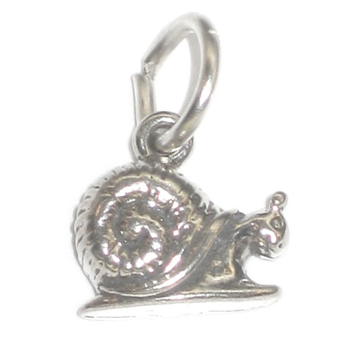 Snail TINY sterling silver charm .925 x 1 Snails charms