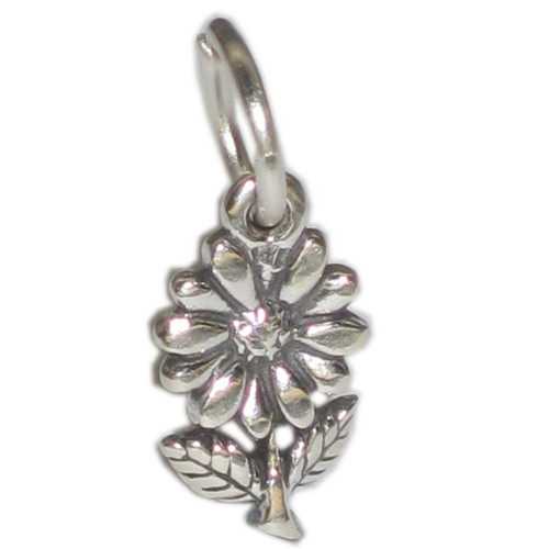 Flower TINY sterling silver charm .925 x 1 Flowers charms A1