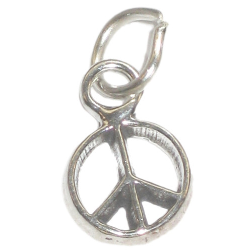 Peace tiny sterling silver charm .925 x 1 Peaceful Pacifist charms