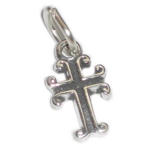 Cross TINY sterling silver charm .925 x 1 Crosses and Holy charms