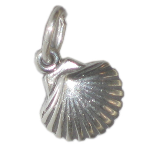 Seashell Sea shell Tiny sterling silver charm .925 x 1 Sea Shell Shells