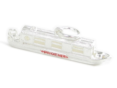 Narrow boat sterling silver charm .925 x 1 canal boats Narrowboat charms