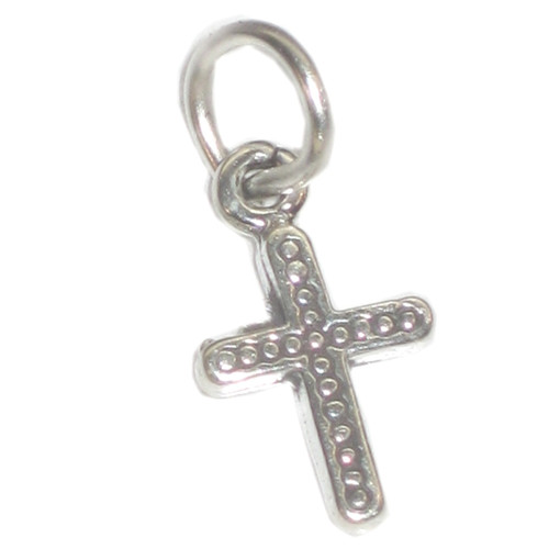 Cross TINY sterling silver charm .925 x 1 TINY Holy Crosses charms C1