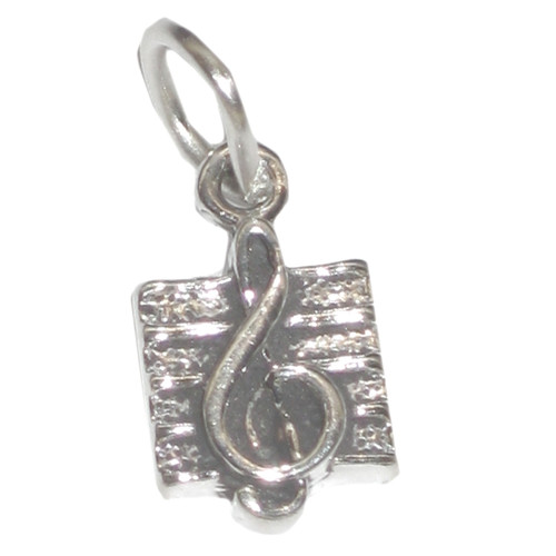 Treble clef TINY sterling silver charm .925 x 1 Music charms