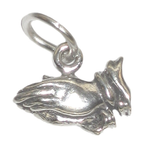Praying hands TINY sterling silver charm .925 x 1 Prayer charms