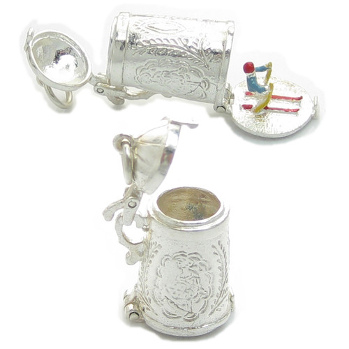 Large Opening Tankard sterling silver charm .925 x 1 Tankards Charms