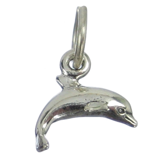 Dolphin Tiny sterling silver charm .925 x 1 2D Tiny Dolphins charms