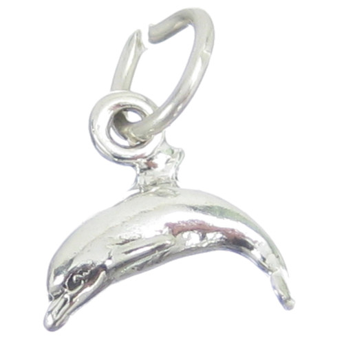 Dolphin Tiny sterling silver charm .925 x 1 2D Dolphins Tiny charms
