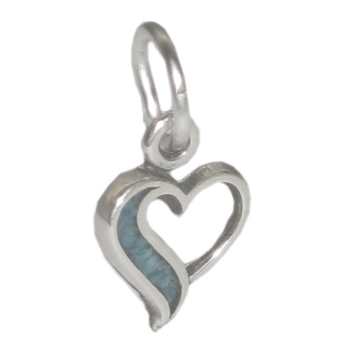 Heart TINY sterling silver charm .925 x 1 Hearts and love charms A1