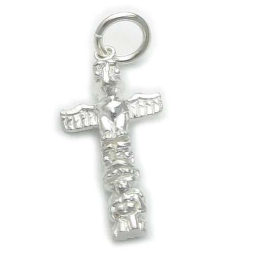 Totem Pole sterling silver charm .925 x 1 Totems Poles charms