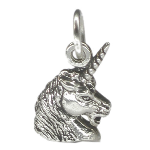 Unicorn Head Tiny sterling silver charm .925 x 1 Tiny Unicorns charms