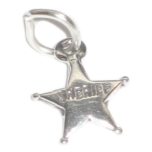 Sheriff Badge TINY sterling silver charm .925 x 1 badges charms