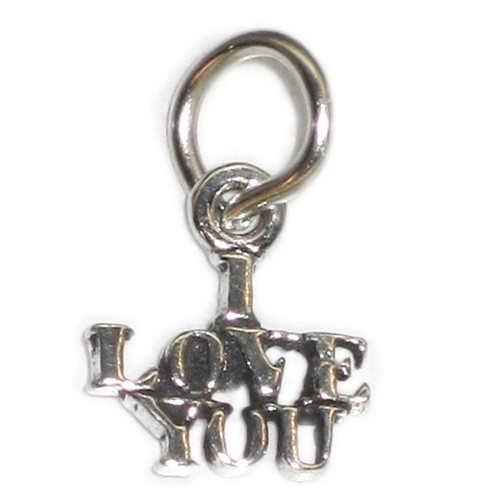 I Love You Tiny sterling silver charm .925 x 1 Loving caring charms
