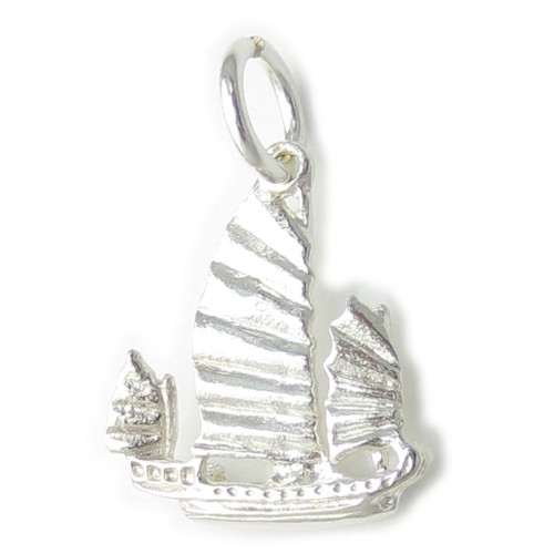 Chinese Junk boat sterling silver charm .925 Hong Kong Junks