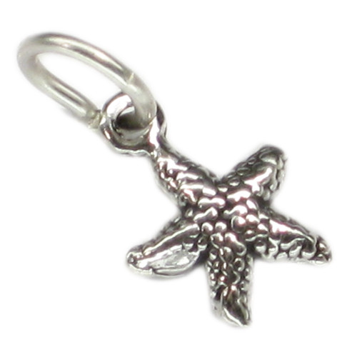 Starfish tiny sterling silver charm .925 x 1 Starfishes charms
