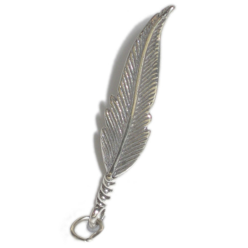 Feather sterling silver charm .925 x 1 Feathers charms A