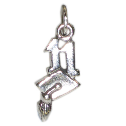 Graduation Mortarboard 2011 sterling silver charm .925 x1 Graduate charms