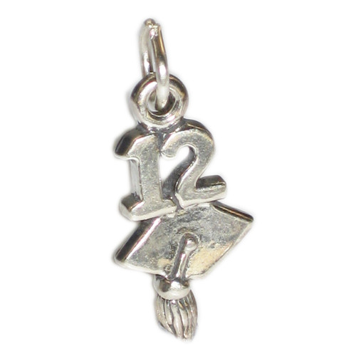 Graduation Mortarboard 2012 sterling silver charm .925 x1 Graduate charms