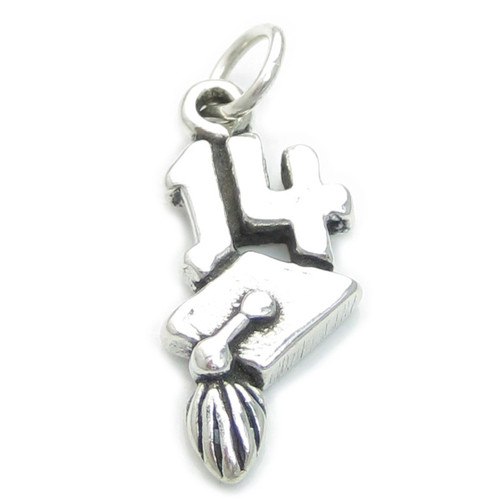 Graduation Mortarboard 2014 sterling silver charm .925x1 Graduate charms