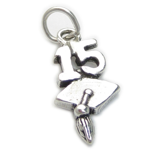 Graduation Mortarboard 2015 sterling silver charm .925 x1 Graduate charms