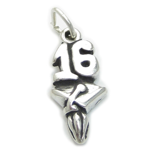 Graduation Mortarboard 2016 sterling silver charm .925 x1 Graduate charms