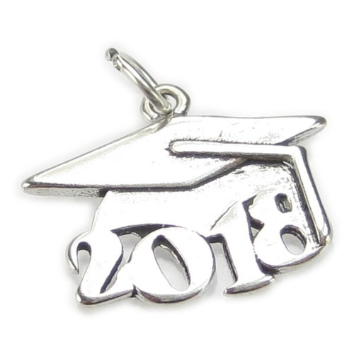 Graduation Mortarboard 2018 sterling silver charm .925 x1 Graduate charms