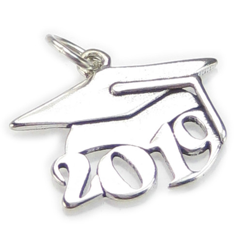 Graduation Mortarboard 2019 sterling silver charm .925 x1 Graduate charms