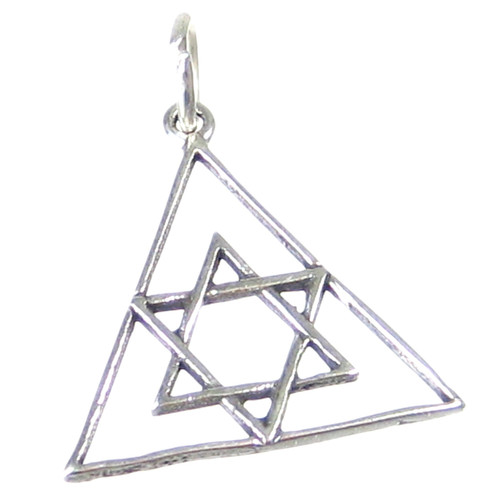 Star of David sterling silver charm - pendant .925 x 1 Pendants Jewish
