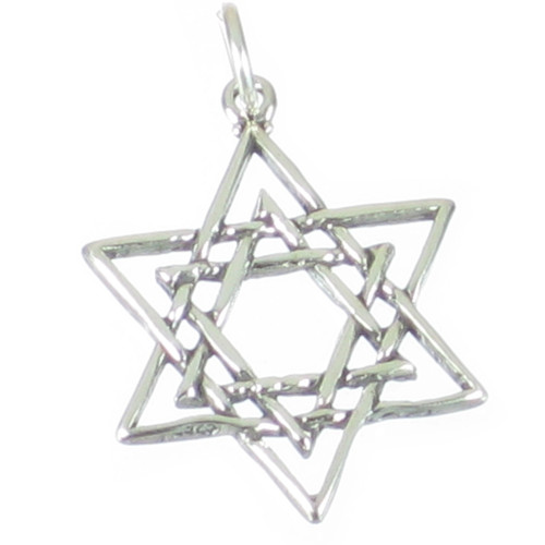 Star of David sterling silver charm pendant .925 x 1 Jewish charms