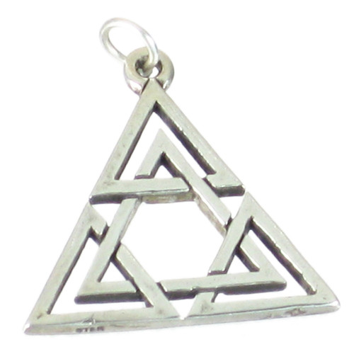 Star of David strling silver large charm pendant .925 x1 Jewish pendants