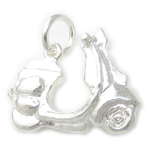 Motor Scooter sterling silver charm .925 x 1 moped scooters charms