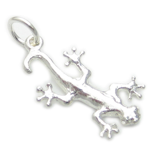 Lizard sterling silver charm .925 x 1 Lizards Reptiles Lizzards charms