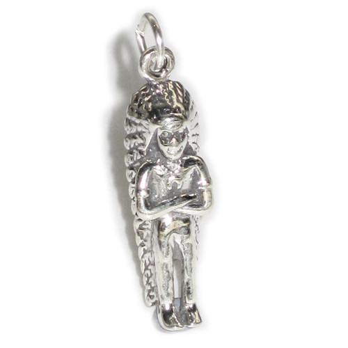 Native American Indian Chief sterling silver charm .925 x 1 Indians