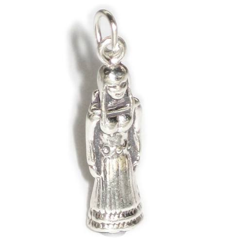Native American Indian Squaw sterling silver charm .925 x 1 Indians