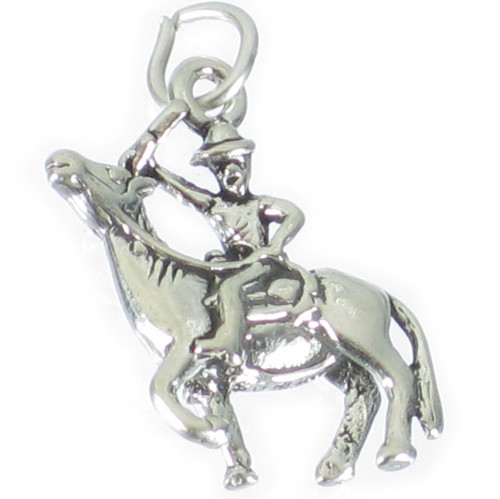 Buffalo Bill on horseback sterling silver charm .925 Old West charms