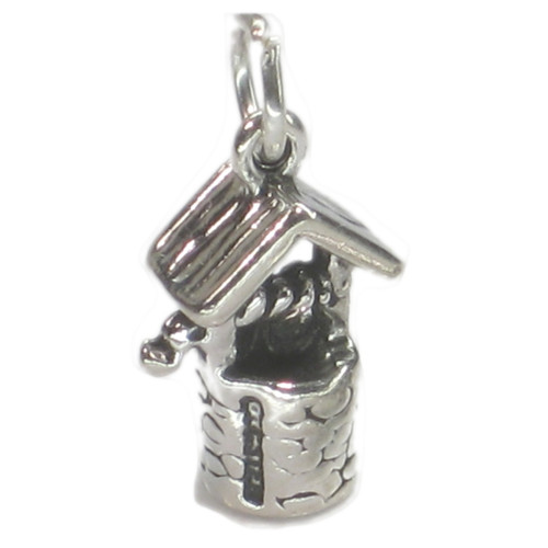 Wishing Well sterling silver charm .925 x 1 Make your wish come true