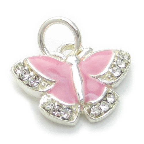 Butterfly sterling silver charm pendant .925 x 1 butterflies charms A1