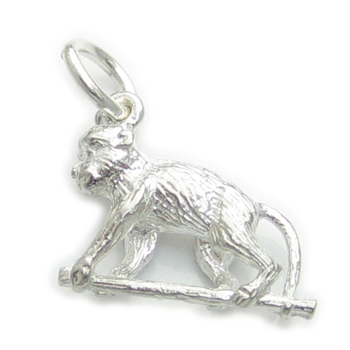 Monkey walking on a branch sterling silver charm .925 x1 monkeys charms