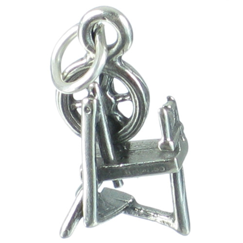 Spinning wheel sterling silver charm .925 x 1 Spinners wheel charms