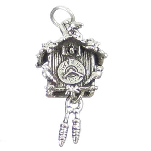 Cuckoo Clock sterling silver charm .925 x 1 Cuckoos Clocks charms