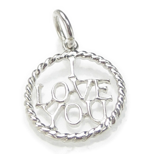 I Love You sterling silver charm .925 Loving and Caring charms