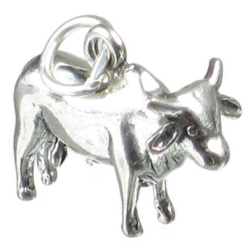 Brahma Bull sterling silver charm .925 x 1 Cattle Bull charms