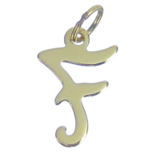 Initial F Letter 9ct yellow gold charm .375 Letters Initials charms