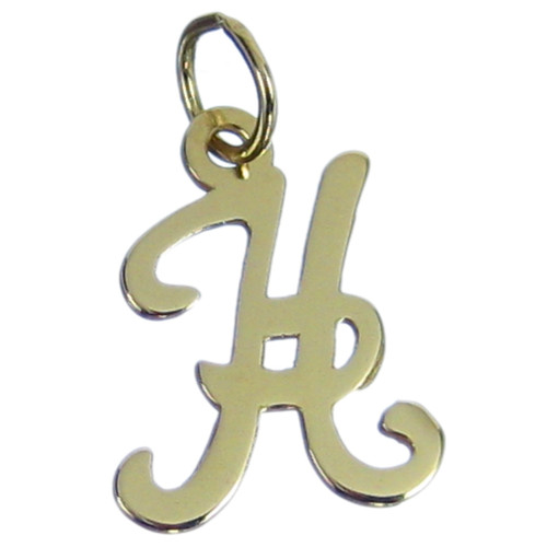Initial H Letter 9ct yellow gold charm .375 x1 Letters Initials charms